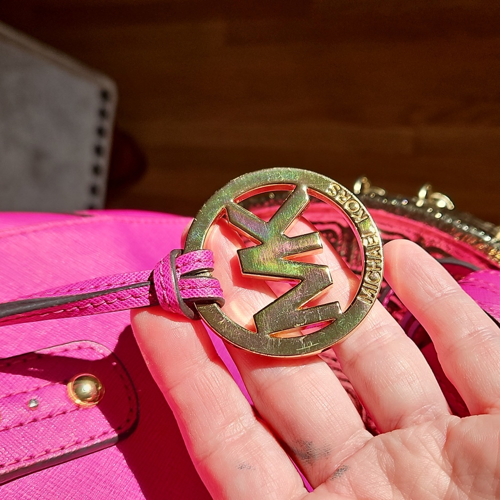 Michael Kors Fuchsia Leather Mini Cindy Satchel - Picture 7 of 13